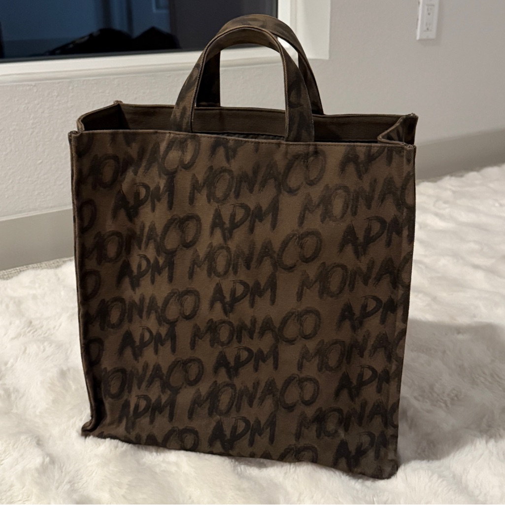 Large Apm Monaco Yacht Club Tote Bag Black And Brown